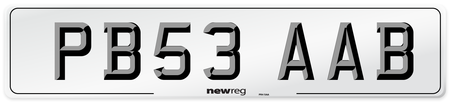 PB53 AAB Number Plate from New Reg